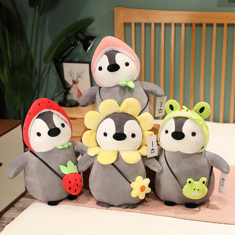 💗特惠💗新品可愛太陽花企鵝公仔 毛絨玩具 女生玩偶軟體 背包小企鵝