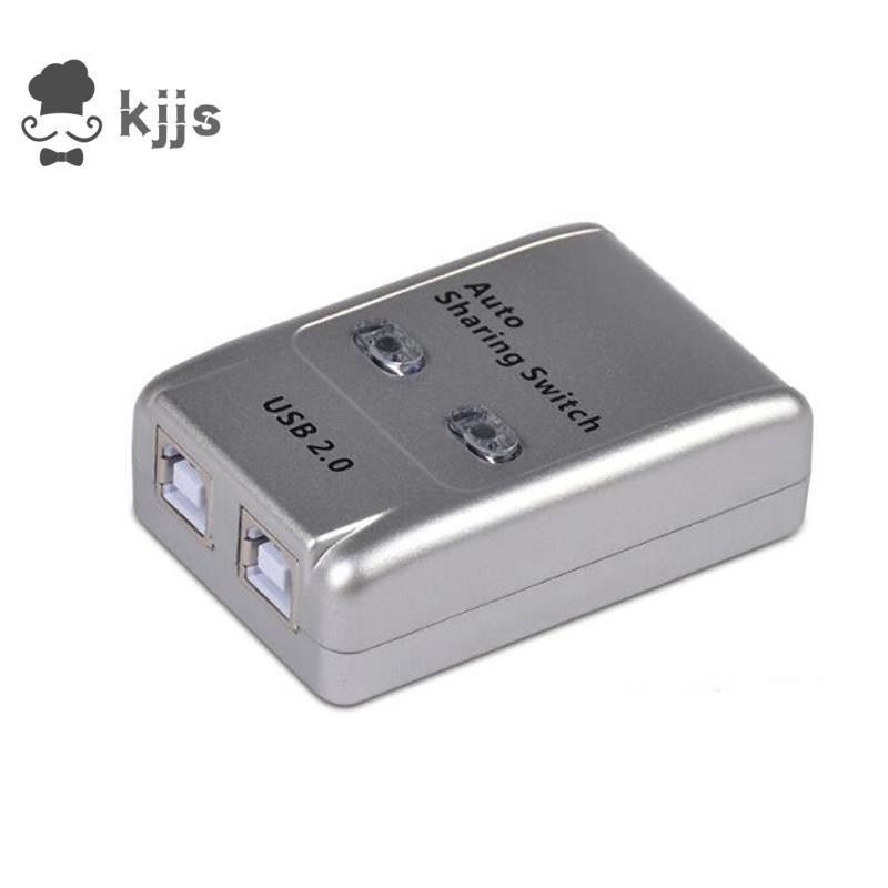 Fjgear USB 2.0 自動共享開關 2 端口 HUB 適配器切換器,用於 2 個 PC 打印機 USB 開關設備