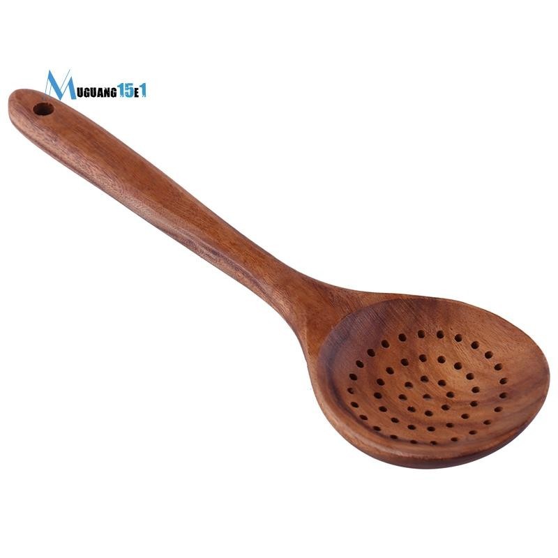 柚木勺長柄勺勺大飯勺木製烹飪勺撇油勺木製廚房用具