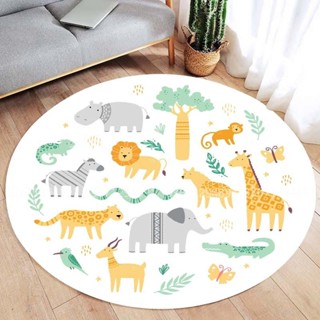 兒童遊戲爬行墊卡通動物園動物地毯客廳沙發地毯家居裝飾