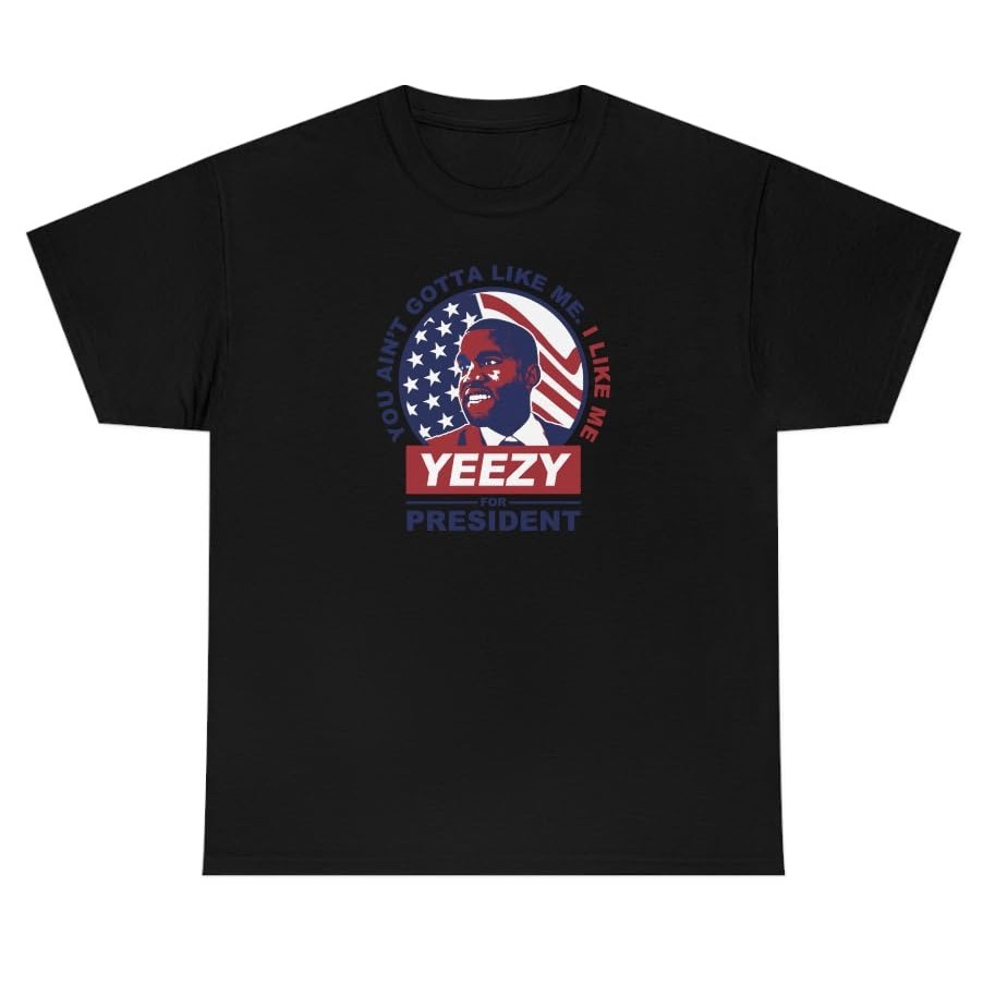 男式棉質 T 恤男式 Yeezy 總統 T 恤搞笑美國政治 Kanye Ye West 2024 T 恤快速發貨 4XL
