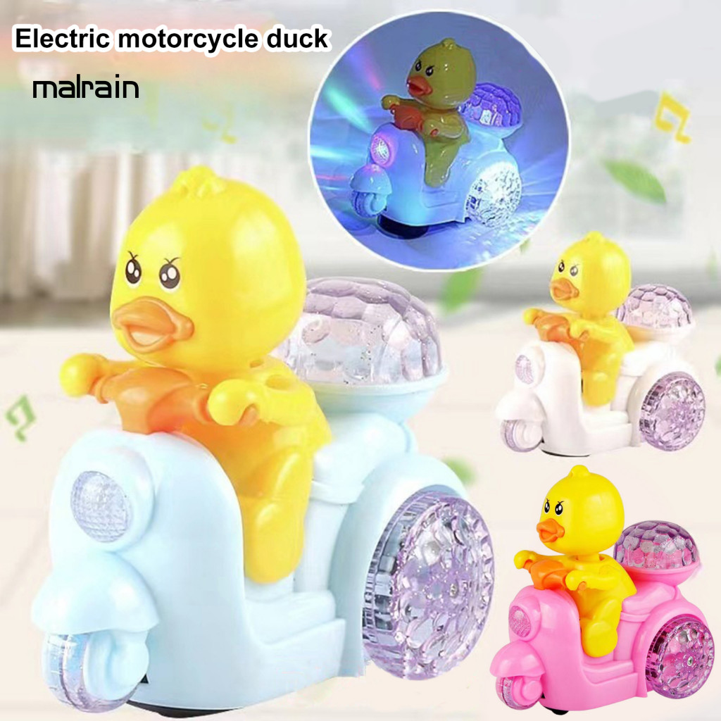 [Ma] 三輪車鴨子玩具互動鴨子三輪車玩具帶燈光音樂兒童教育電池供電黃色鴨子玩具男孩女孩非常適合幼兒
