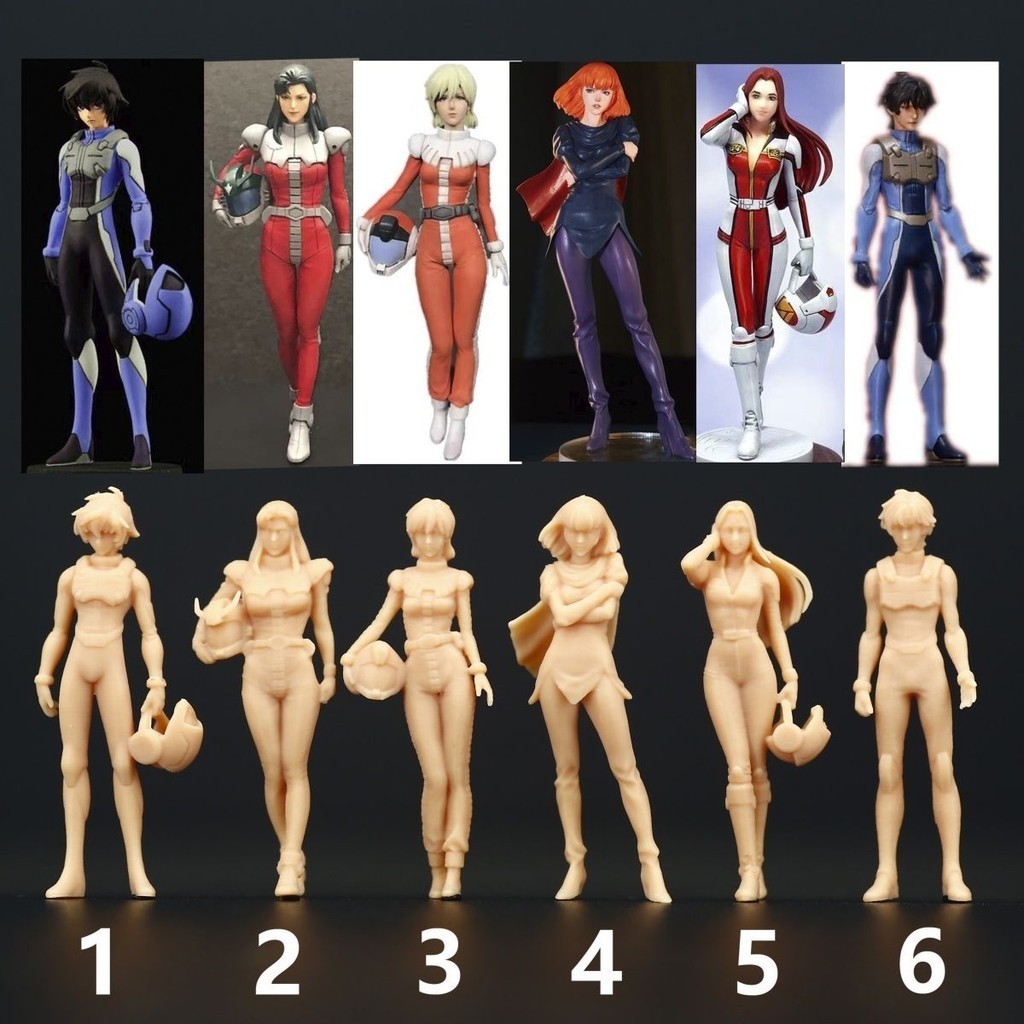 新款 1/64高達駕駛員剎那 西瑪卡拉豪克里斯汀 哈曼1:100微縮樹脂人偶