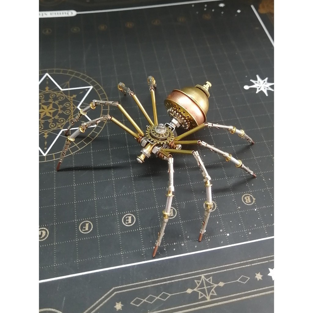 【手工製作】蒸汽朋克機械昆蟲小蜘蛛金屬拼裝玩具工藝品擺件生日禮物@創意藝術品