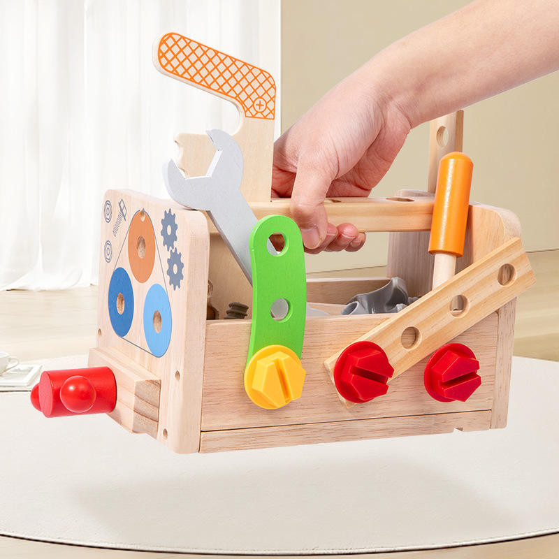 兒童益智玩具 教學幼兒童木質擰螺絲維修工具臺早教百變拆裝螺母手提工具籃益智玩具
