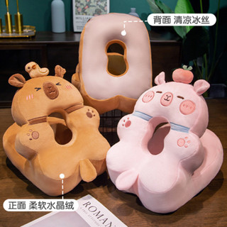 卡皮巴拉水豚午睡枕辦公室午休神器抱枕小學生趴睡枕睡覺兒童冰絲
