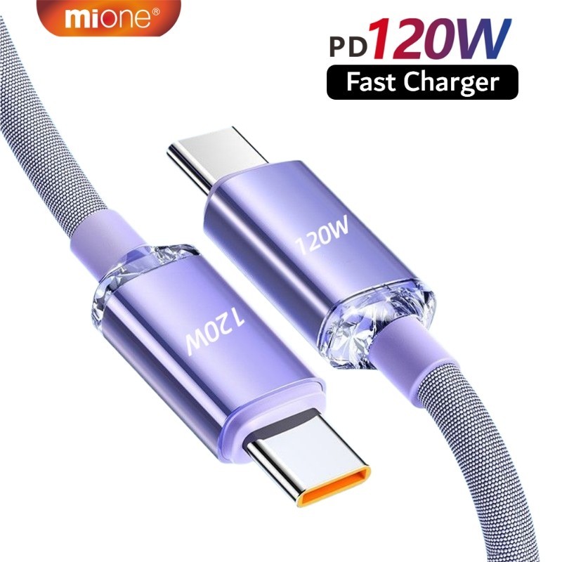 XIAOMI Mione 120W 超級快速充電器電纜 C 型轉 C 型 USB C 充電器電纜 6A 快速充電適用於小