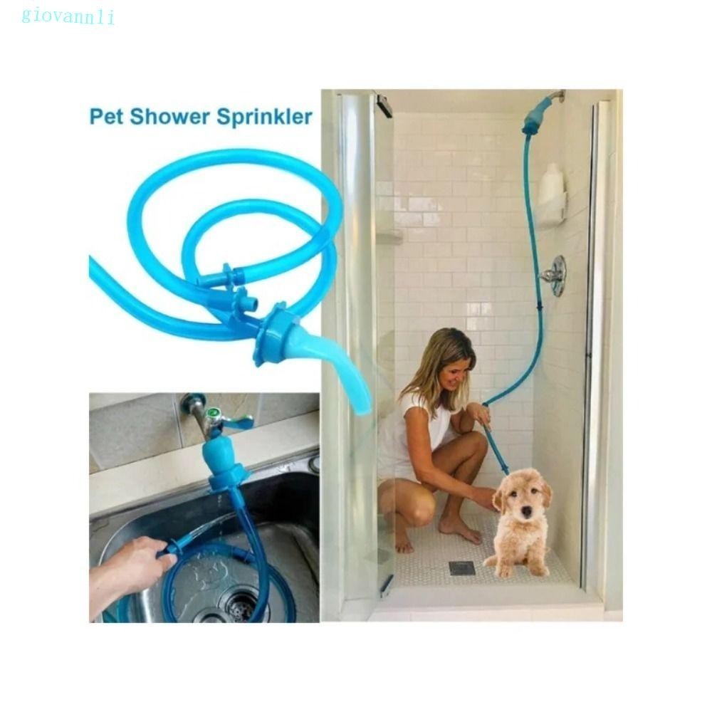 GIOVANN水龍頭附件,藍色洗浴工具飛濺淋浴軟管,便攜式硅膠淋浴套件擴展器多用途軟管貓