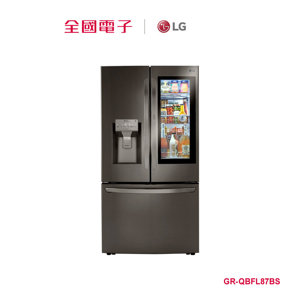 LG821L敲敲門中門法式冰箱黑  GR-QBFL87BS 【全國電子】