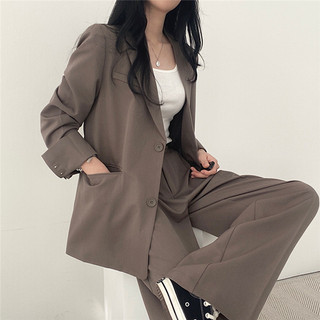 韓版小眾設計感氣質修身西裝兩件套 女生西裝套裝 職業套裝 通勤OL 上班穿搭 大碼西裝套裝