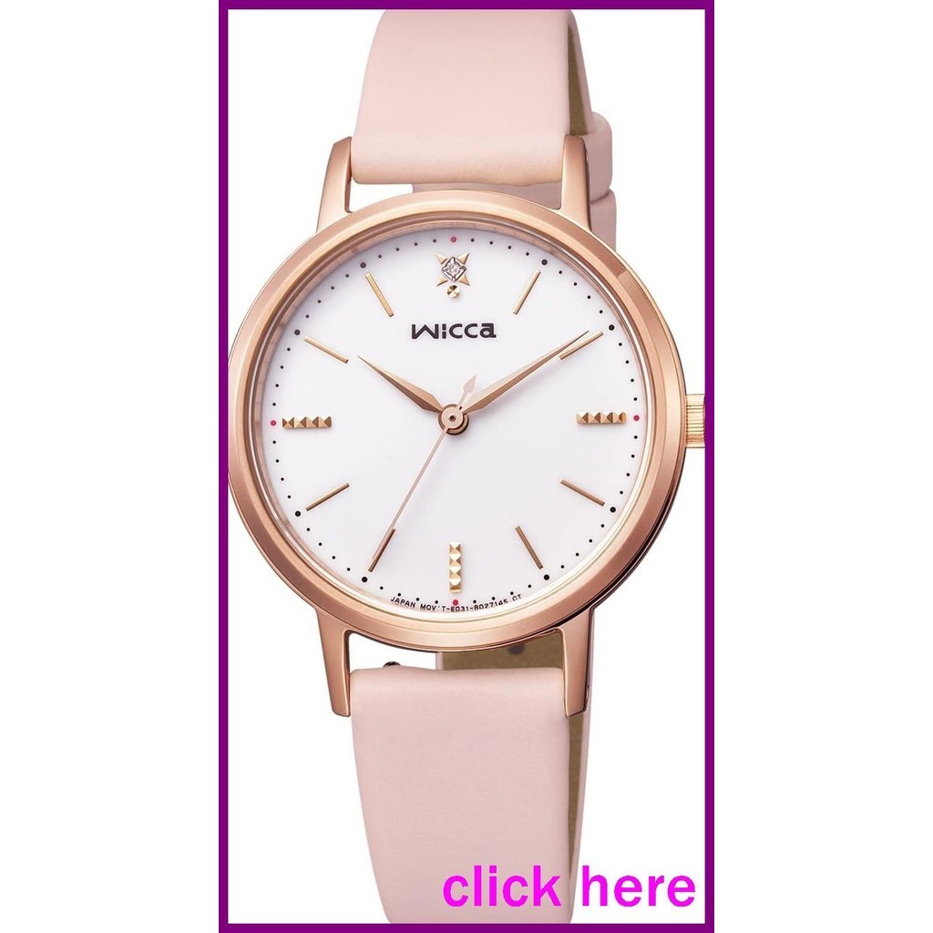 [點這裡][西鐵城] Wicca Solar Tech 皮革錶帶 KP5-166-14 女款 粉紅色
