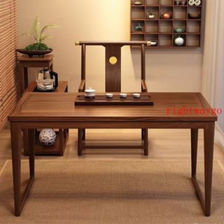 廠商直銷【小戶型茶桌 陽臺茶桌】中式胡桃木實木小戶型桌椅陽臺組閤家用禪意泡茶功夫茶臺茶幾一體rightwaygo