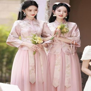伴娘服中式國禮服旗袍姐妹團婚禮伴娘裙女