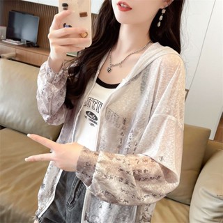 衣時尚上衣 防曬衣 空調衫 薄外套 連帽T S-2XL 新款防曬衣冰絲防曬衫防紫外線外套開襟連帽衫設計印花-1401.