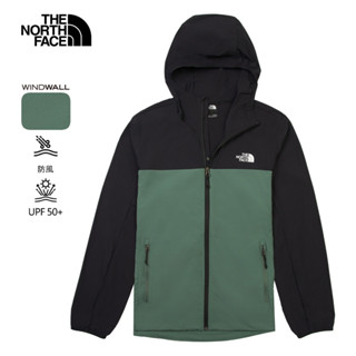 The North Face北面男款綠色UPF防曬防風外套｜87VYLFW 抗UV