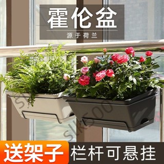 新品 欄杆懸掛花盆 長方形花盆 種菜盆 長條陽臺種菜神器 塑料盆霍倫盆架子 3b