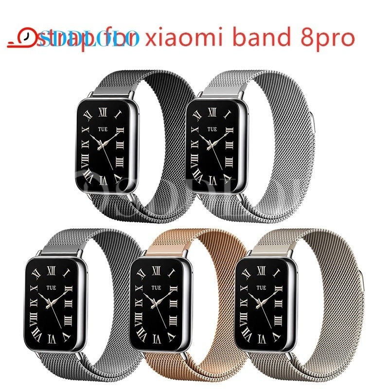 適用於小米 Band8 pro 錶帶金屬腕帶替換手鍊適用於 Miband 8 pro 小米手環8pro配件