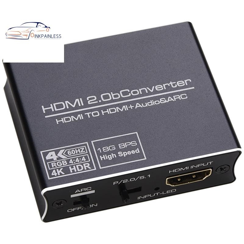 1 套 4K 60Hz HDMI 兼容 2.0 音頻分配器 5.1 ARC HD-MI 音頻提取器 HDR 音頻轉換器黑