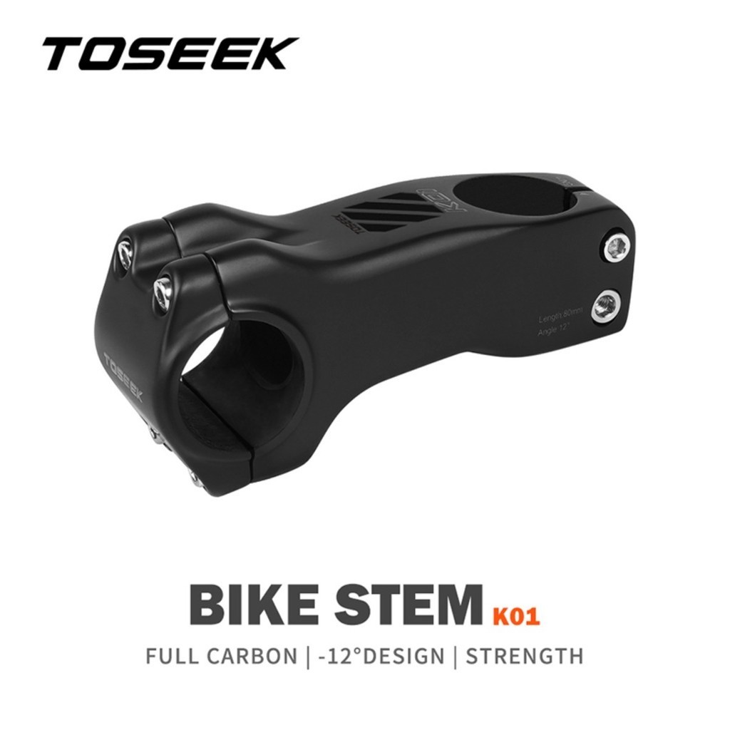TOSEEK新款K01碳纖維山地車把立公路車立管自行車配件龍頭負12度
