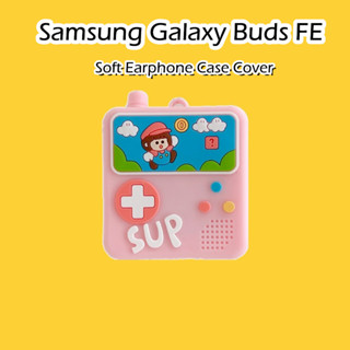 SAMSUNG [高品質] 適用於三星 Galaxy Buds FE 手機殼卡通創新系列軟矽膠耳機殼外殼保護套 NO.2