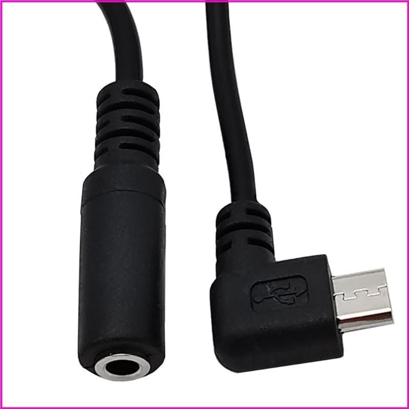 [MAI] 黑色 Micro USB 公頭轉 3 5mm 耳機耳機適配器插座線纜