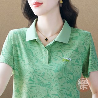 韓版polo衫 有領子上衣 休閒服 高爾夫球衣 韓版翻領運動上衣 時尚氣質減齡中年媽媽短袖T恤女 夏季短袖「樂購」
