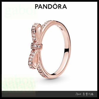 Alice專業代購 Pandora潘朵拉 蝴蝶結玫瑰金戒指 簡約 情侶 祝福 輕奢 情人節 氣質180906CZ