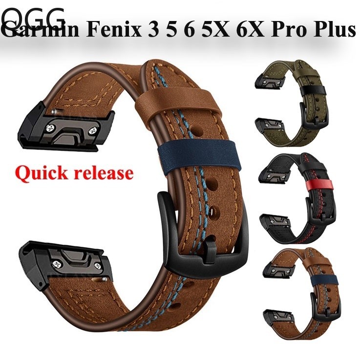 Garmin Fenix 5X Plus 5 Fenix 6X Pro 6 3 HR 方法先驅者皮革錶帶 935945