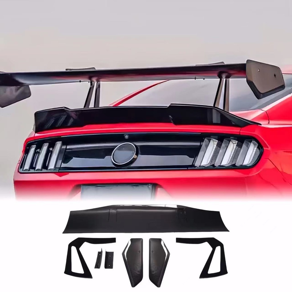 適用於Ford Mustang 改裝升級 15-23款 GT樣式 碳纤维 尾翼 後擾流板 定风翼 汽車改裝配件