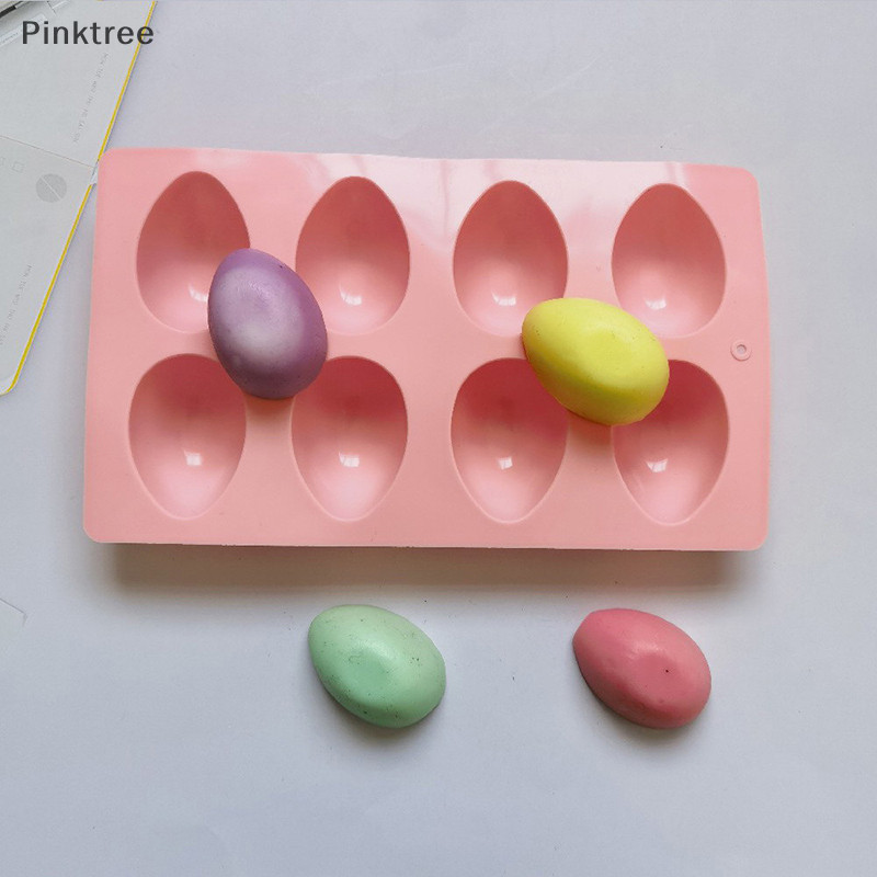 Ptr 8 個雞蛋形復活節彩蛋矽膠烘焙模具糕點巧克力模具布丁冰盤模具復活節 Diy 肥皂模具工藝品禮品 TW
