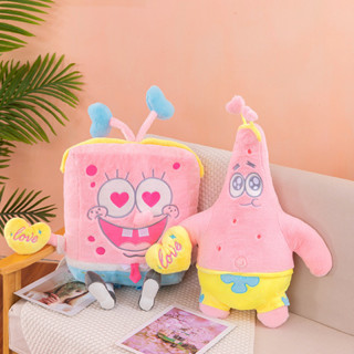 【FUN】海綿寶寶毛絨玩具 粉色 派大星 親膚材質 公仔 ins風 少女心 玩偶 布娃娃 抱枕