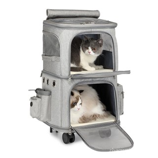 寵物手推車貓包方便外出寵物包雙層折疊透氣航空箱tchm