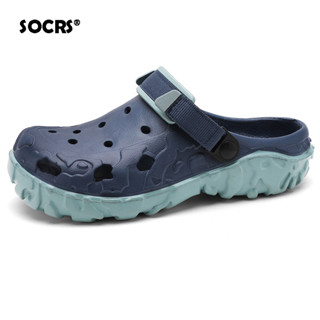 Socrs 2024男士涼鞋夏裝防滑沙灘潮流休閒涼鞋透氣厚底高品質破洞鞋大碼46 47
