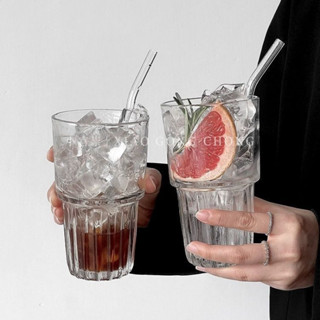 ins風水杯 冷萃咖啡杯 冰美式杯 拿鐵玻璃杯 拉花杯透明水杯 玻璃水杯 飲料杯 早餐杯 果汁杯