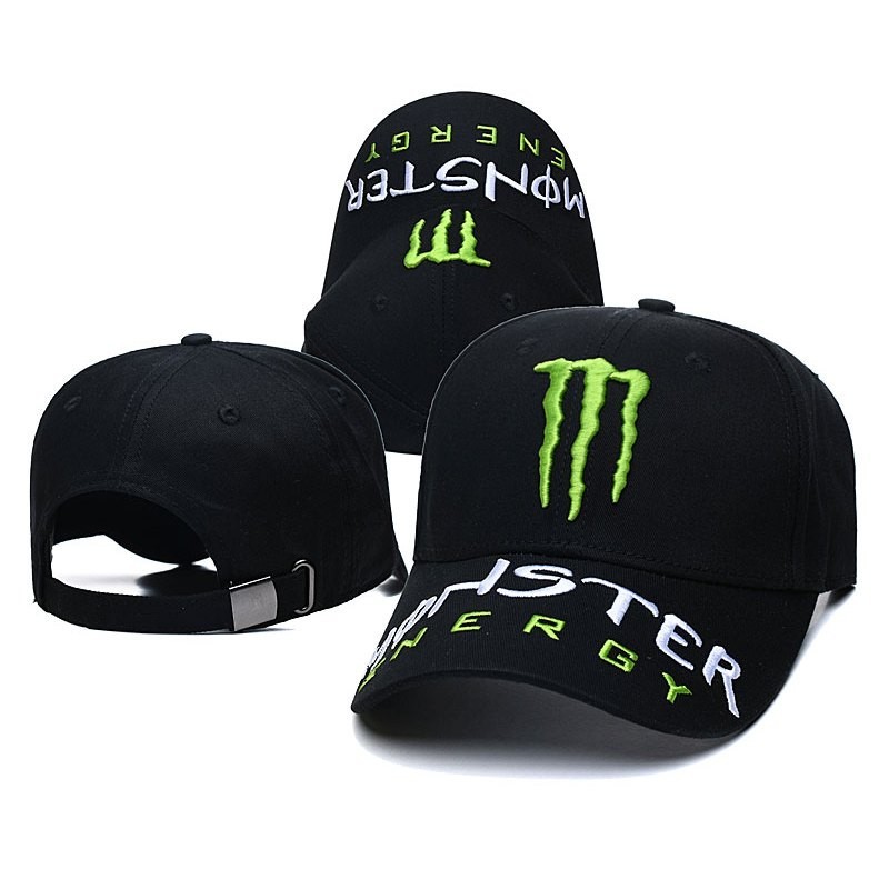 越野摩托車帽 Monster Energy 棒球帽男式女式團隊賽車帽 Topi Motorsport 刺繡可調節帽子