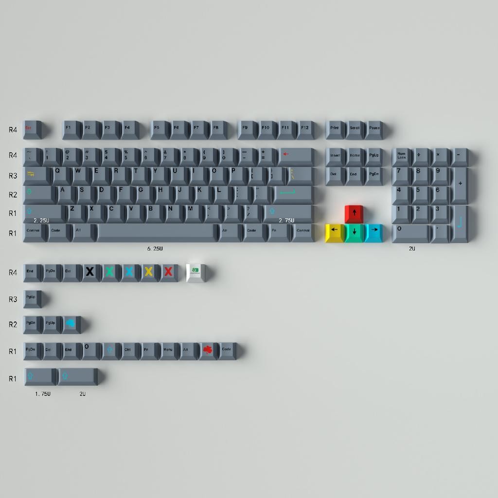 DIY鍵帽#GMK Dualshot鍵帽灰色原廠高度PBT熱昇華大全套機械鍵盤帽64/75/9