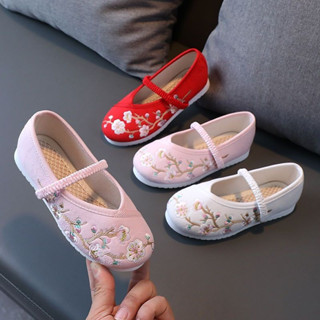 WWS[超值款]刺繡鞋中國風舞蹈鞋手工童鞋子特賣漢服繡花鞋女童老北京兒童布鞋古著