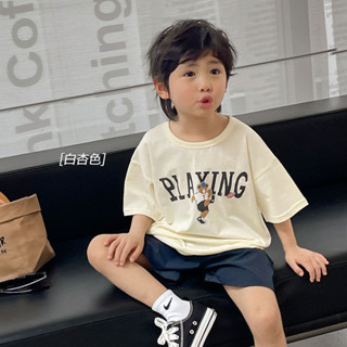 米粒BOYS 新款男童印花短袖T恤夏款夏裝嬰兒童裝寶寶兒童短袖上衣薄夏季