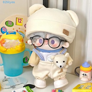 Lilyes 1 套 20cm 棉布娃娃衣服,熊帽子貓耳朵棉布娃娃衣服,毛絨玩具衣服迷你裝卡通套裝毛絨娃娃衣服 20cm