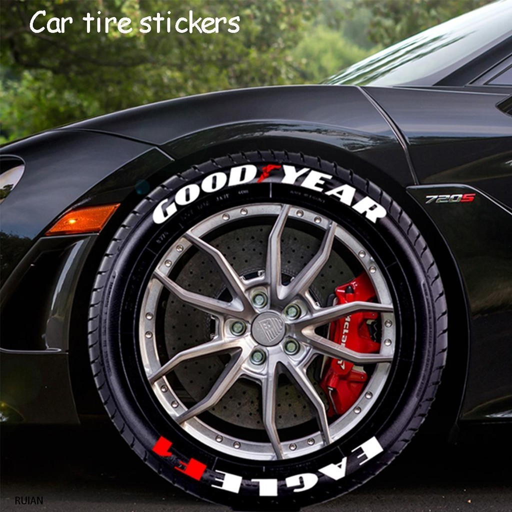 固特異鷹f1汽車摩托車輪胎字母貼橡膠輪轂標誌貼通用造型耐用配件裝飾貼風火輪