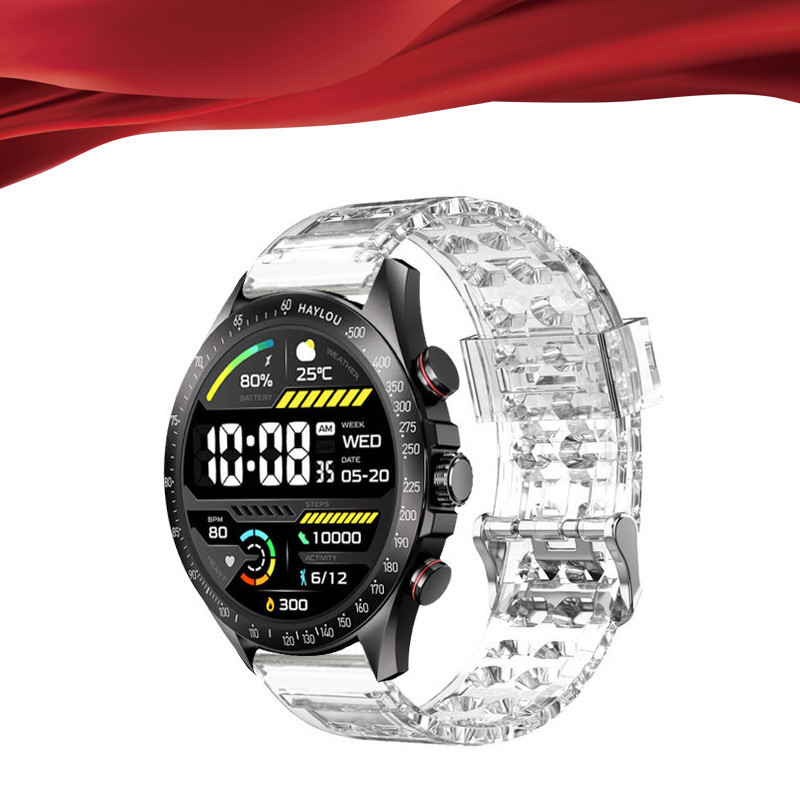 Haylou 太陽能專業錶帶透明錶帶適用於 haylou 太陽能專業智能手錶錶帶錶帶錶帶運動腕帶