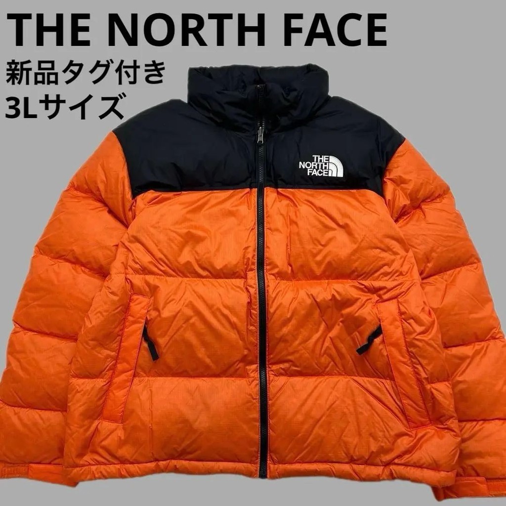 近全新 THE NORTH FACE 北面 羽絨服 夾克外套 Nuptse 橙色 白色 mercari 日本直送 二手