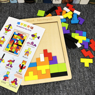 俄羅斯方塊積木拼圖套裝,蒙台梭利積木益智智能遊戲 - QDECOR