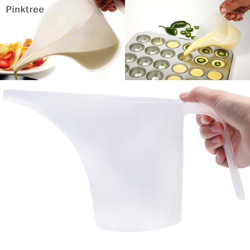 Ptr 1000ML 尖嘴塑料量杯杯刻度烹飪廚房烘焙工具 TW