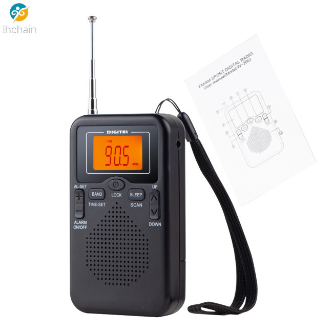 大儲蓄!! Am FM 收音機電池供電便攜式袖珍收音機,帶伸縮天線掛繩屏幕收音機播放器
