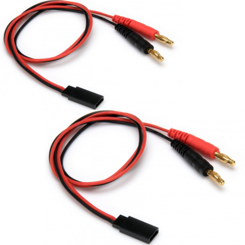 Rc 電纜 Futaba 風格接收器插頭到 4 毫米香蕉連接器電池充電引線適配器 30 厘米電纜(2 件裝)