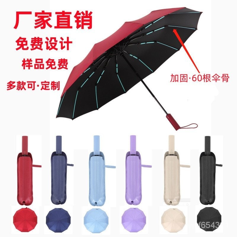 雨傘全自動摺疊傘雙骨加大尺碼商務禮品傘廣告傘批發雨傘可印刷LOGO