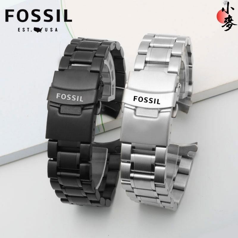 小麥-Fossil化石手錶帶男鋼帶BQ2365女ES4431精鋼錶鏈雙保險扣原裝替換 新品