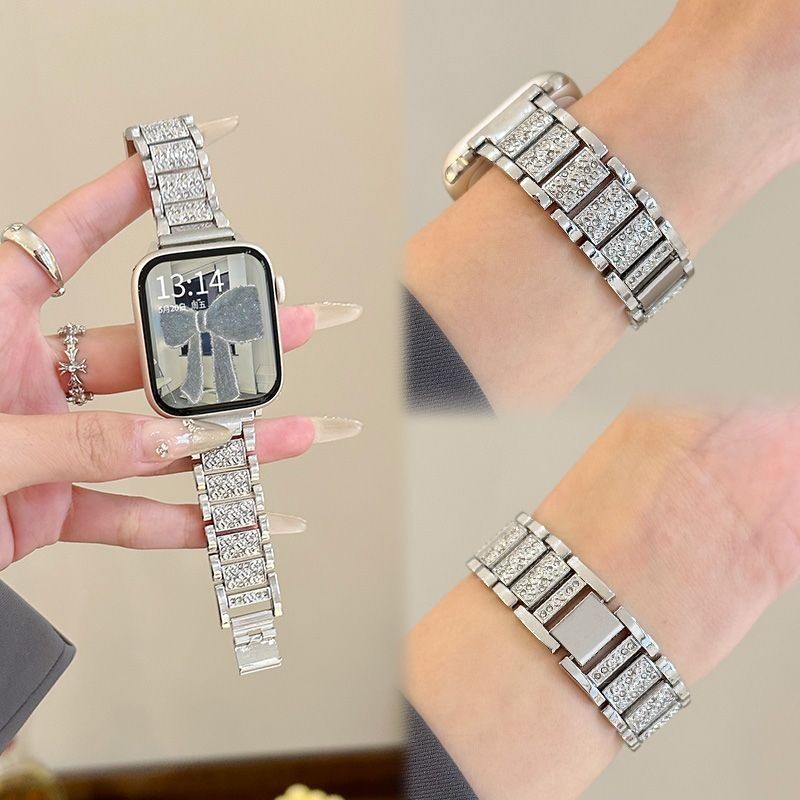 適用於 HUAWEI 華為 Watch Fit3 滿鑽金屬錶帶 輕奢低調 華為fit2 個性百搭 fit 快拆錶帶