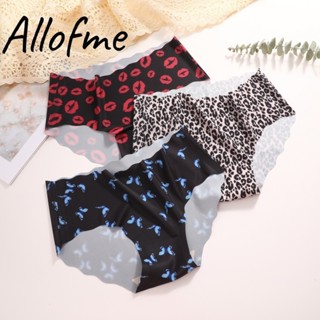 Allofme 女士無縫內褲性感印花內衣冰絲無痕內衣